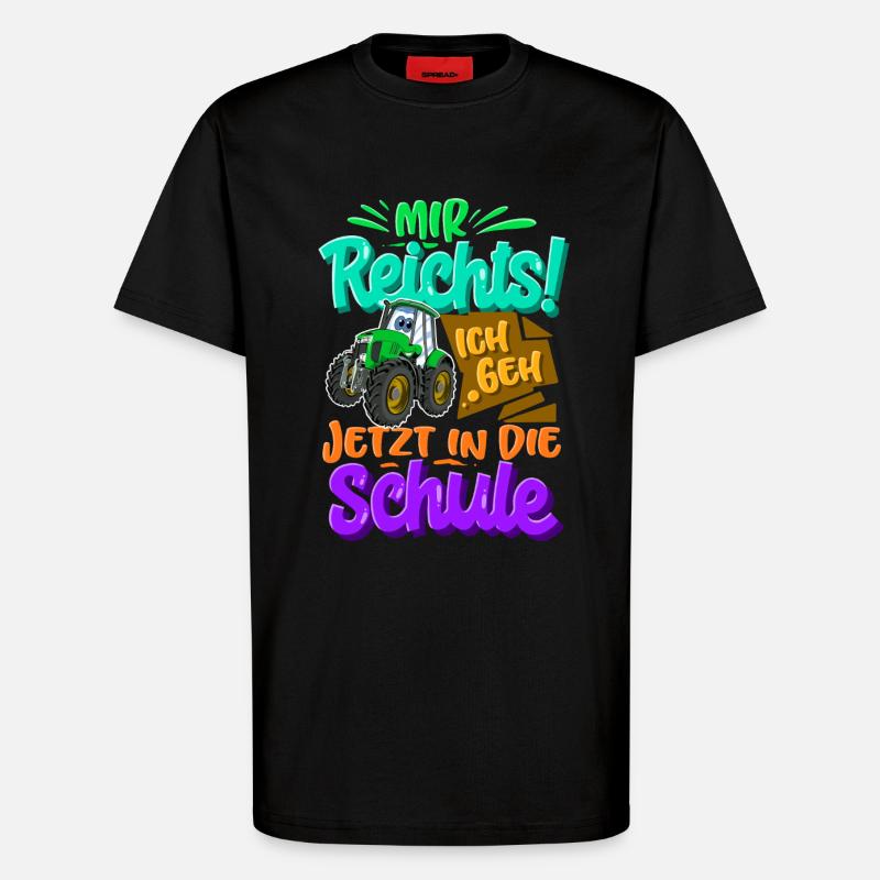 Traktor Kinder Einschulung - T-Shirt - made by SPREAD - SOLID BLACK