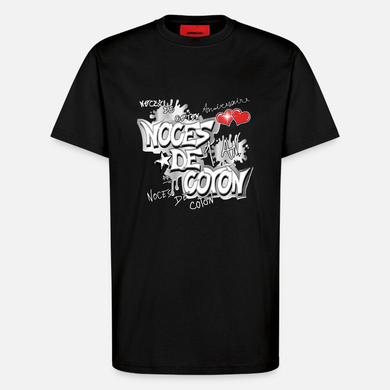 Noces de coton LUI.png - T-shirt bio décontracté fabriqué en UE - SOLID BLACK