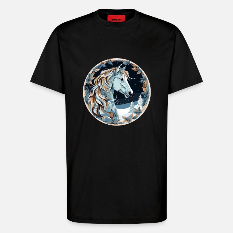 Pferd Winter Boho - T-Shirt - made by SPREAD - SOLID BLACK