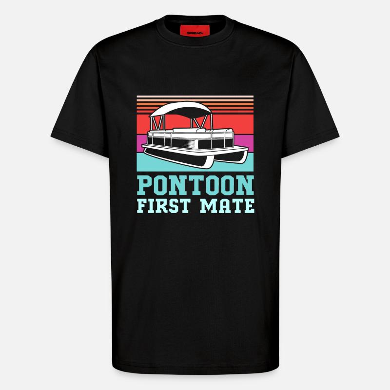 Pontonboot Boot Boote - T-Shirt - made by SPREAD - SOLID BLACK