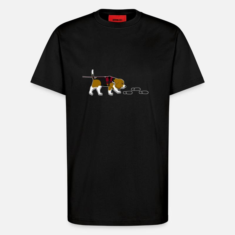 Mantrailing Beagle - T-shirt bio décontracté fabriqué en UE - SOLID BLACK