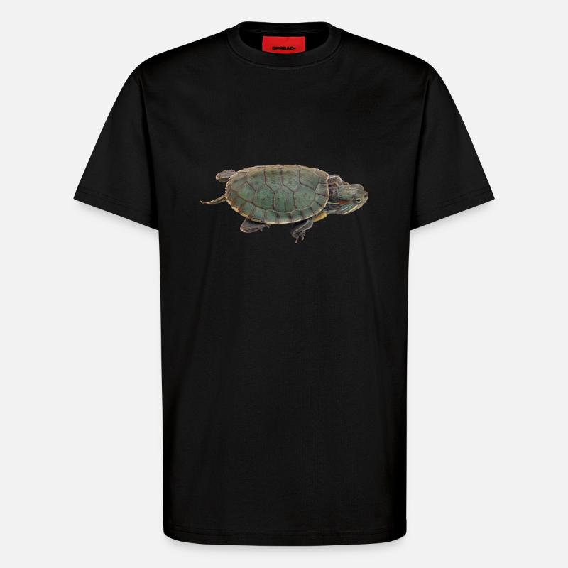 turtle tortoise animals animals4 - T-Shirt - made by SPREAD - SOLID BLACK