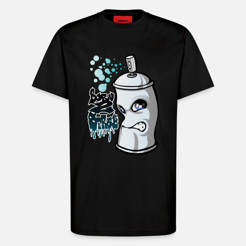 Spray and graffiti - T-Shirt - made by SPREAD - SOLID BLACK