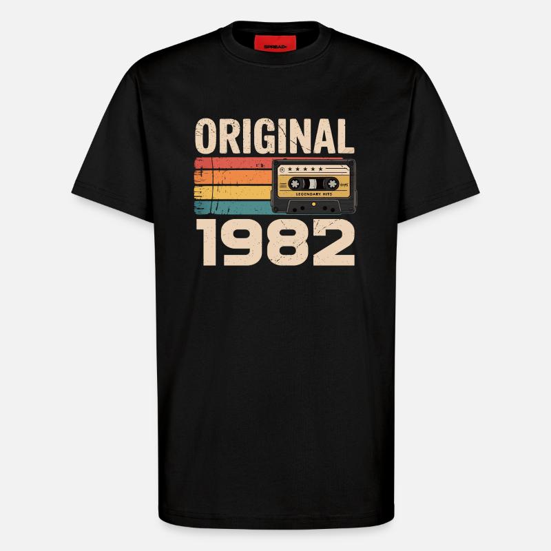 Originales 1982er Retro-Jubiläum 1982 - T-Shirt - made by SPREAD - SOLID BLACK