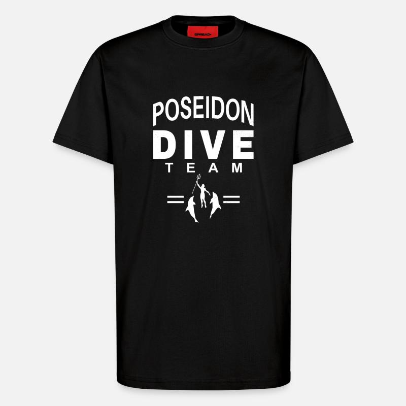 Poseidon Dive Team - T-Shirt - made by SPREAD - SOLID BLACK