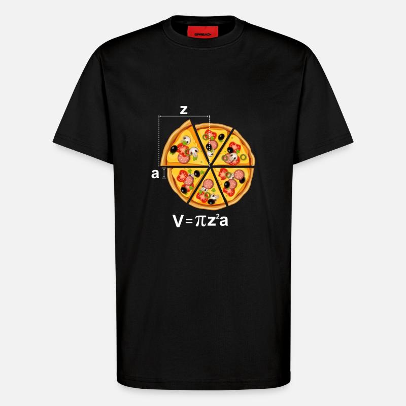 Pizza Motive Math Radius - T-Shirt - made by SPREAD - SOLID BLACK