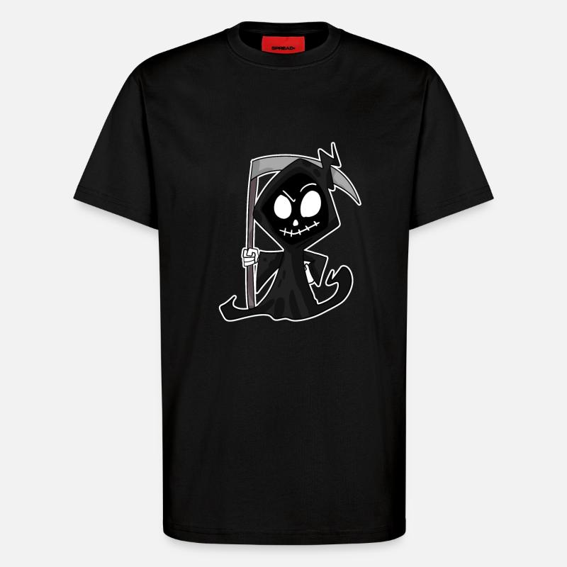 Sensenmann mit Sense - T-Shirt - made by SPREAD - SOLID BLACK
