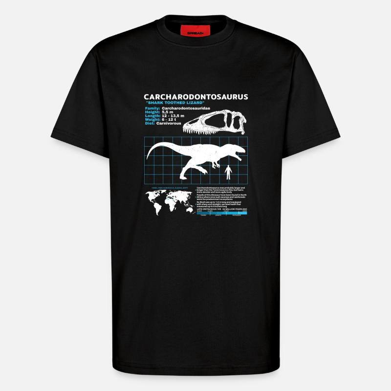 Fiche technique de Carcharodontosaurus - T-shirt bio décontracté fabriqué en UE - SOLID BLACK