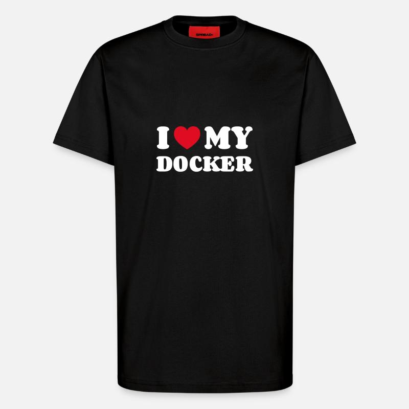 J’adore mon Docker - T-shirt bio décontracté fabriqué en UE - SOLID BLACK