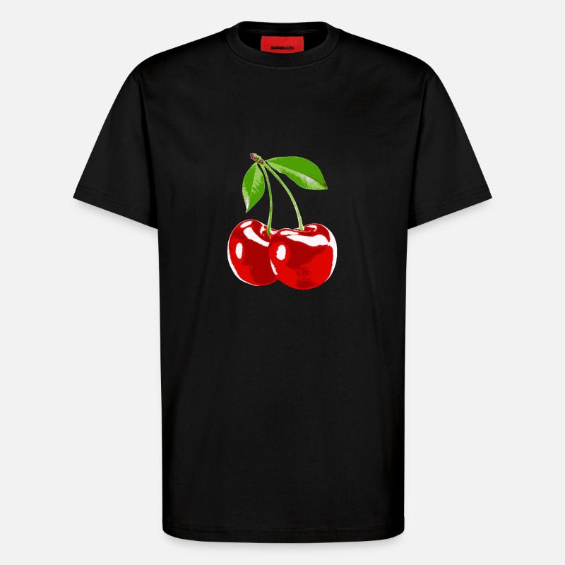 Cherry Kirsche Obst Ernte - T-Shirt - made by SPREAD - SOLID BLACK