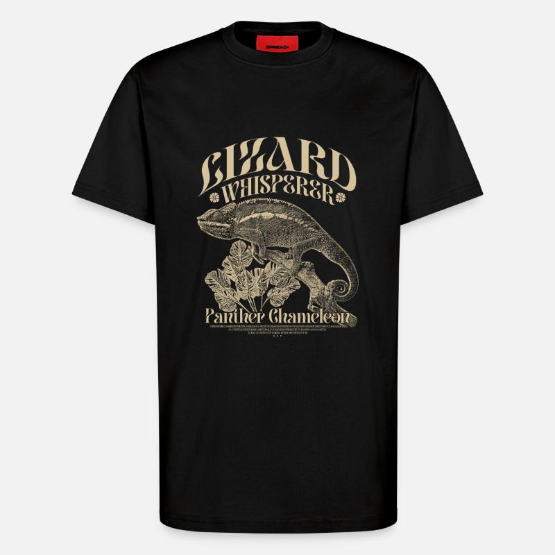 Pantherchamäleon Chamäleon Echsenflüsterer - T-Shirt - made by SPREAD - SOLID BLACK