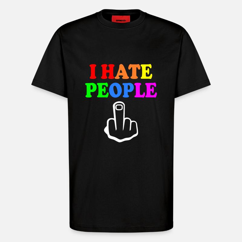 I hate people - T-shirt bio décontracté fabriqué en UE - SOLID BLACK