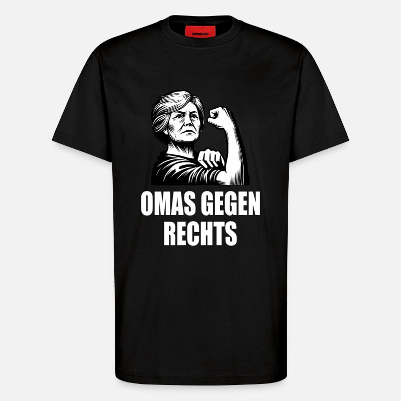 Omas gegen rechts - T-Shirt - made by SPREAD - SOLID BLACK