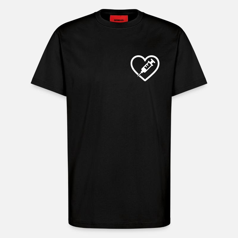 Herz + Krankenschwester – Super-Eltern-Krankenschwester - T-Shirt - made by SPREAD - SOLID BLACK