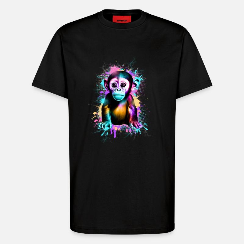 Affe - T-Shirt - made by SPREAD - SOLID BLACK