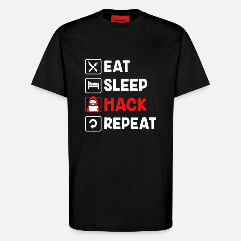 Cybersecurity Cyber Programmer Hacker - T-Shirt - made by SPREAD - SOLID BLACK