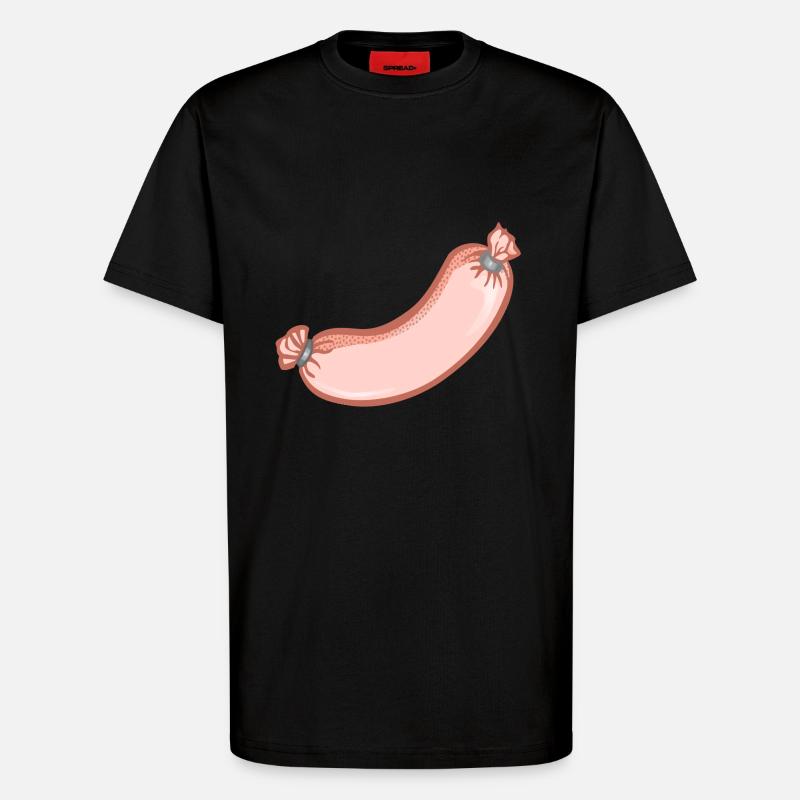 Wurst,esse,würstchen - T-Shirt - made by SPREAD - SOLID BLACK