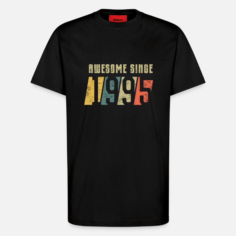30e anniversaire Né en 1995 - T-shirt bio décontracté fabriqué en UE - SOLID BLACK