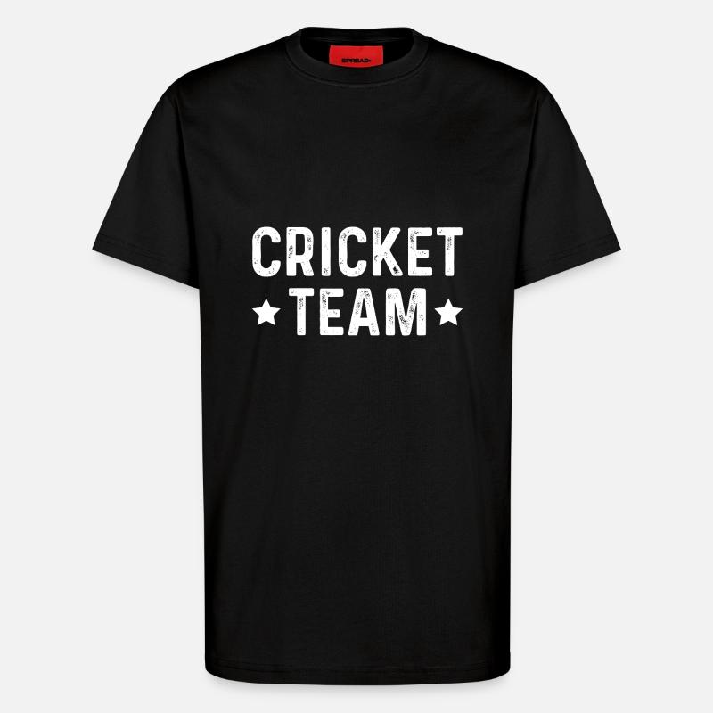 Équipe de cricket - T-shirt bio décontracté fabriqué en UE - SOLID BLACK