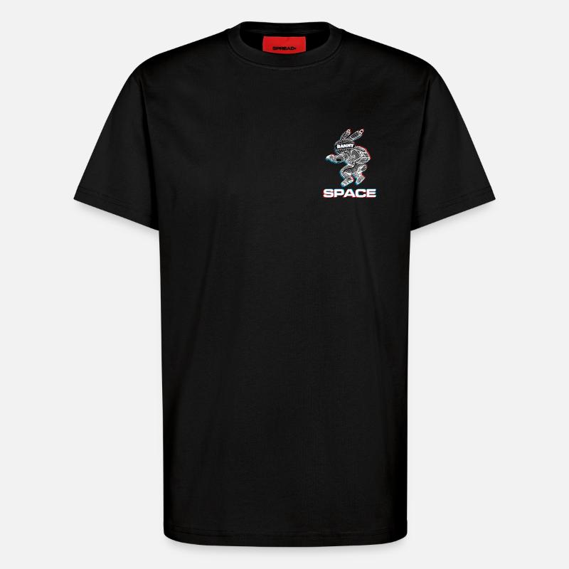 Abstrakter Space Bunny mit 3D-Effekt - T-Shirt - made by SPREAD - SOLID BLACK