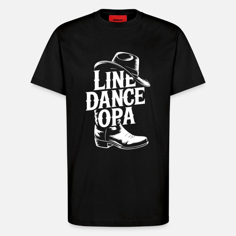 Danse en ligne Papi - T-shirt bio décontracté fabriqué en UE - SOLID BLACK