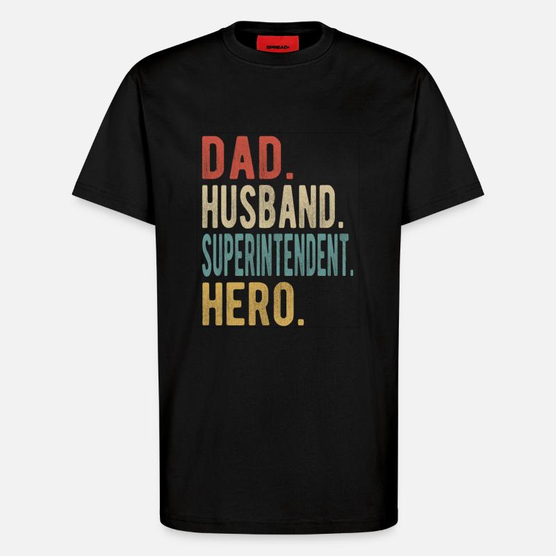 Superintendent Papa Ehemann Held - T-Shirt - made by SPREAD - SOLID BLACK