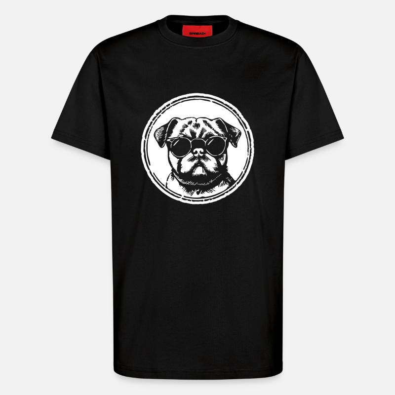 Mops Hund - T-Shirt - made by SPREAD - SOLID BLACK