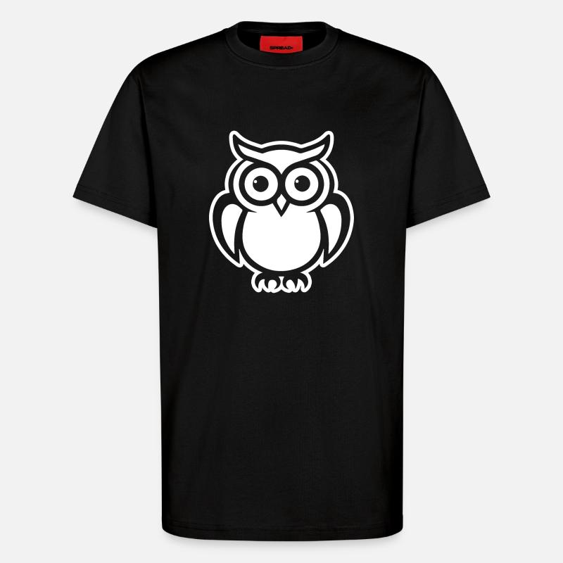 Eule Eulen Vogel - T-Shirt - made by SPREAD - SOLID BLACK