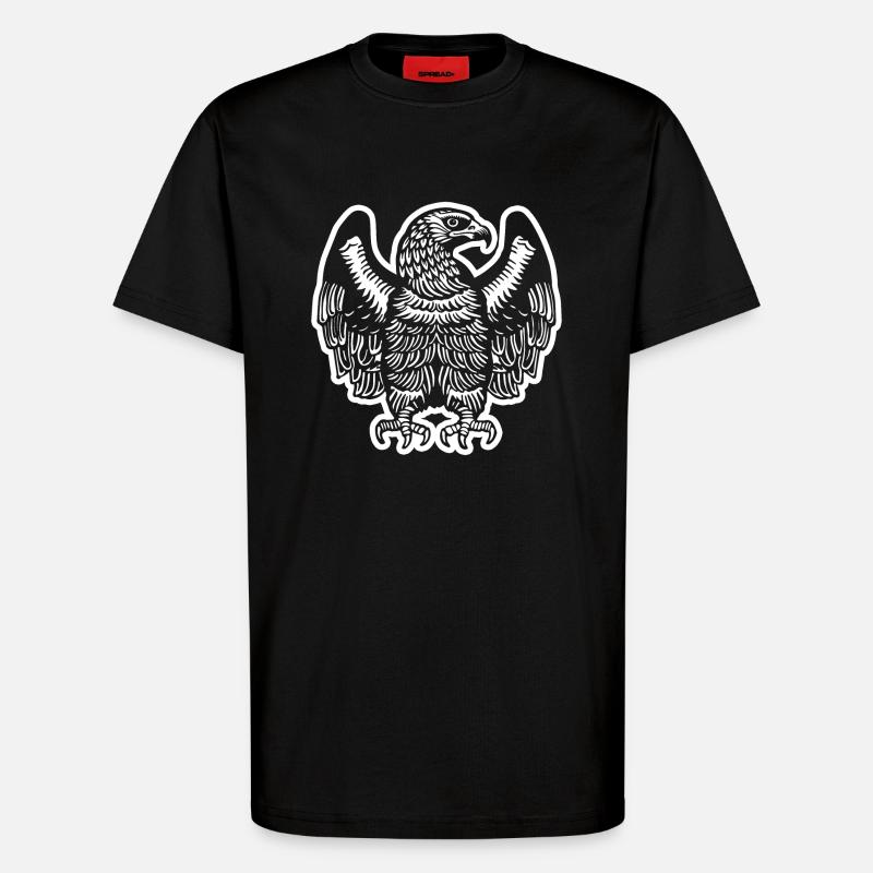 Eagle Eagle Head - T-Shirt - made by SPREAD - SOLID BLACK