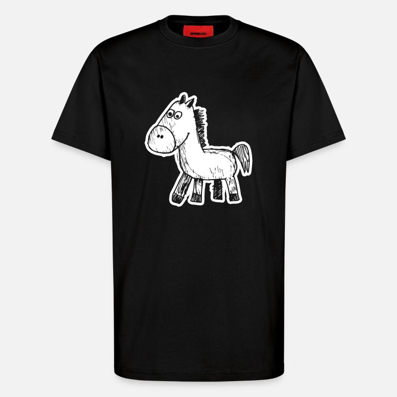 Cheval Chevaux Équitation Cavalier - T-shirt bio décontracté fabriqué en UE - SOLID BLACK