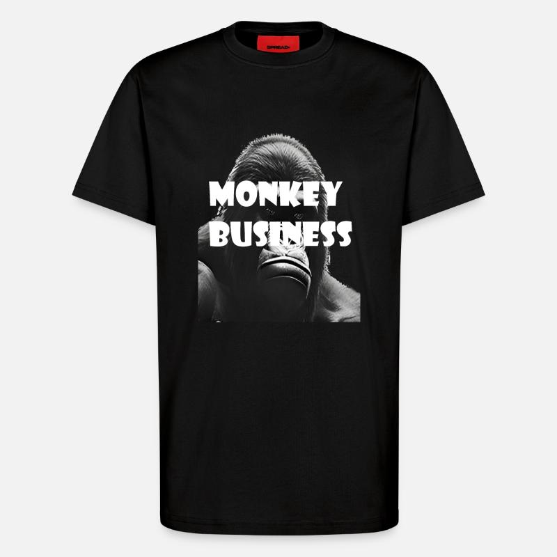 Monkey Business - Gorilla - T-Shirt - made by SPREAD - SOLID BLACK