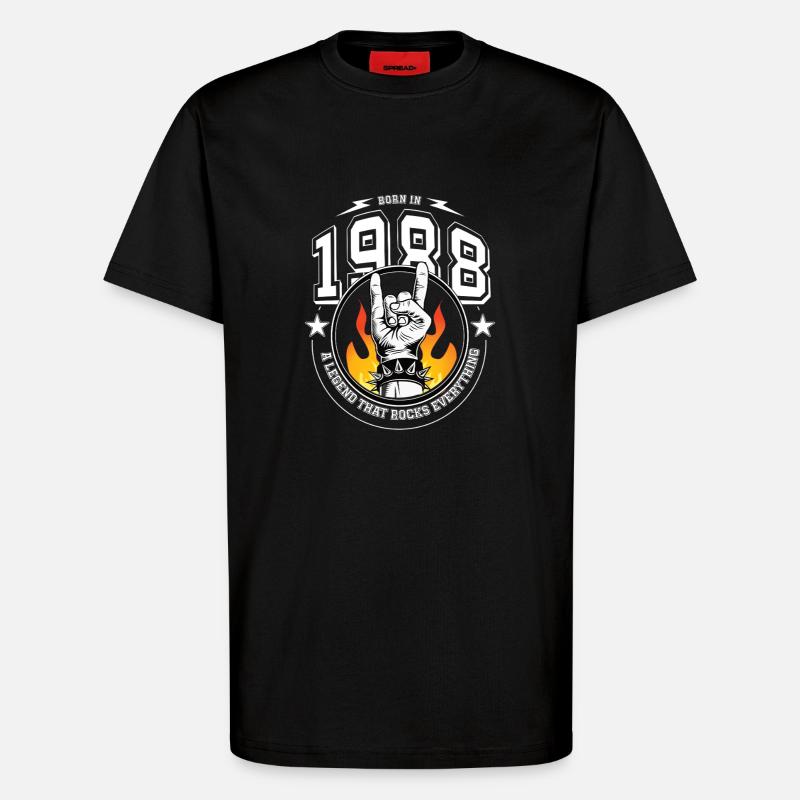 1988 Birthday, rocks everything - T-Shirt - made by SPREAD - SOLID BLACK
