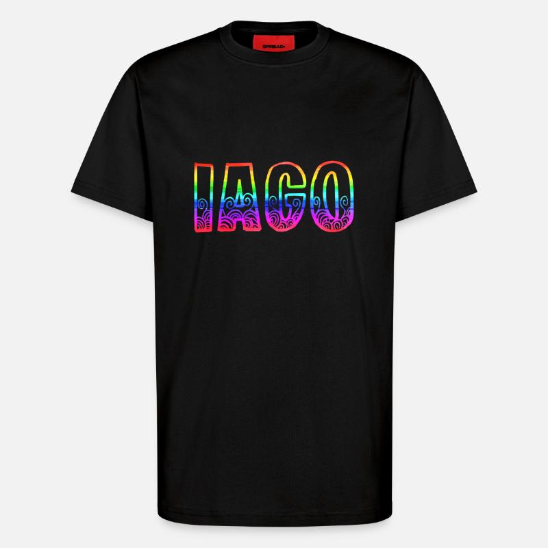 Iago RS Rainbow - T-Shirt - made by SPREAD - SOLID BLACK