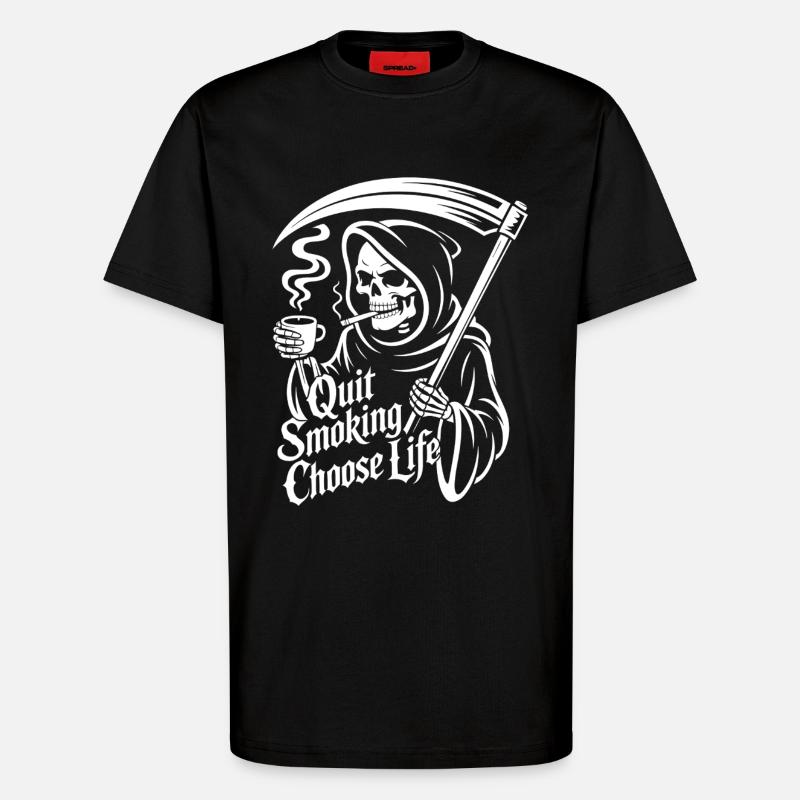 Quit smoking Grim Reaper - T-Shirt - made by SPREAD - SOLID BLACK