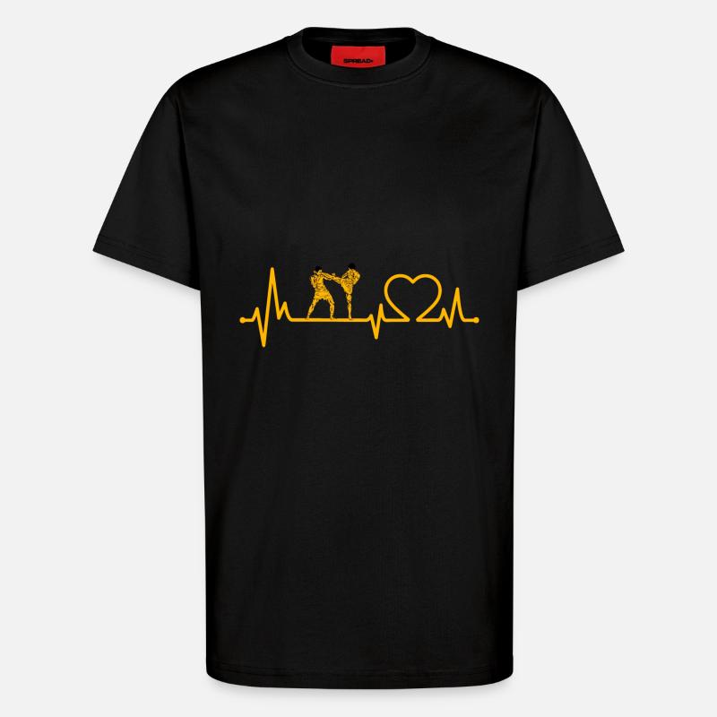 Muay Thai Herzschlag - T-Shirt - made by SPREAD - SOLID BLACK
