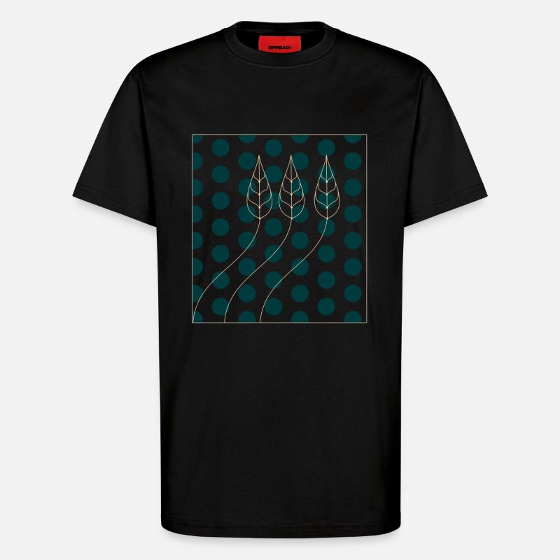 Plant Pattern Dots - T-Shirt - made by SPREAD - SOLID BLACK
