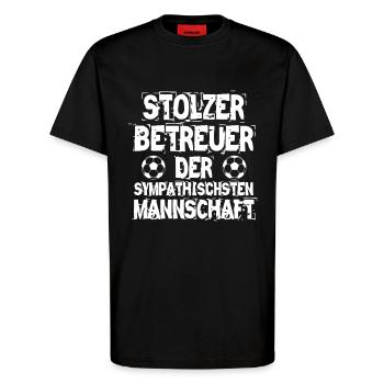 Betreuer Fußballmannschaft - T-Shirt - made by SPREAD - SOLID BLACK - Vorne - Alina (178cm) & Michal (187cm)