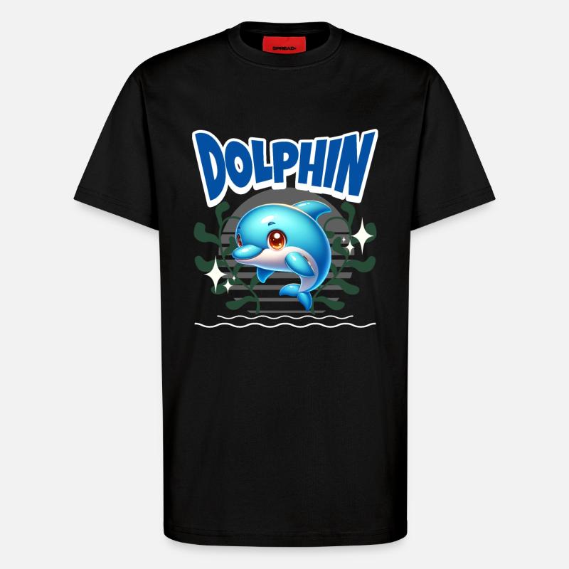 Delfin - T-Shirt - made by SPREAD - SOLID BLACK