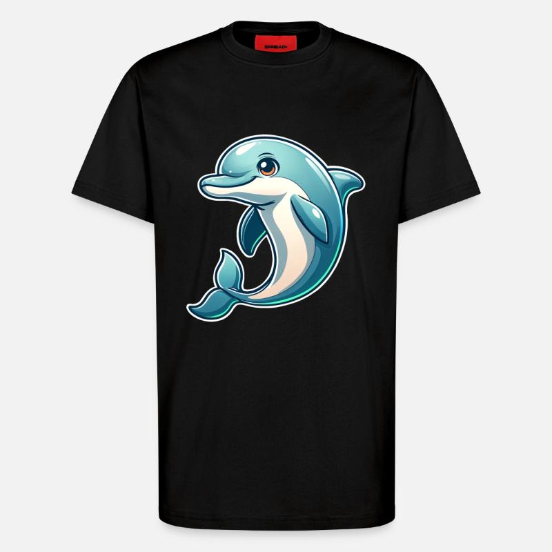 Delfin - T-Shirt - made by SPREAD - SOLID BLACK