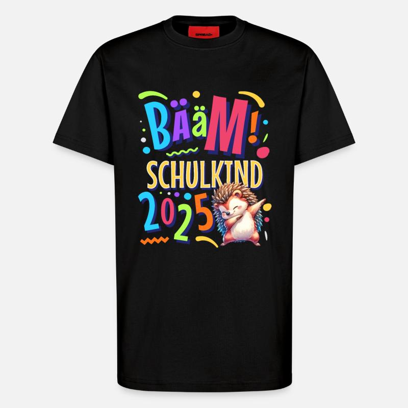 Bääm Écolier 2025 Dabbing Hérisson - T-shirt bio décontracté fabriqué en UE - SOLID BLACK