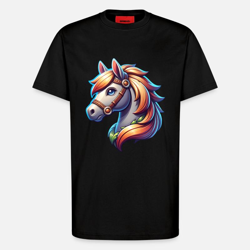 Pferd - T-Shirt - made by SPREAD - SOLID BLACK