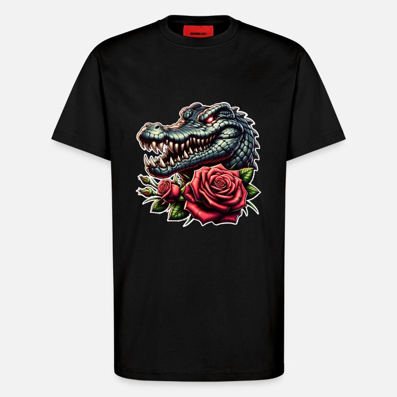 Krokodil - T-Shirt - made by SPREAD - SOLID BLACK