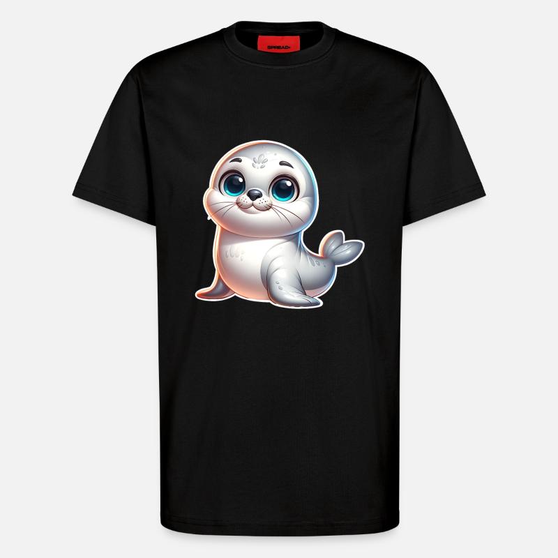 Robbe Seehund - T-Shirt - made by SPREAD - SOLID BLACK