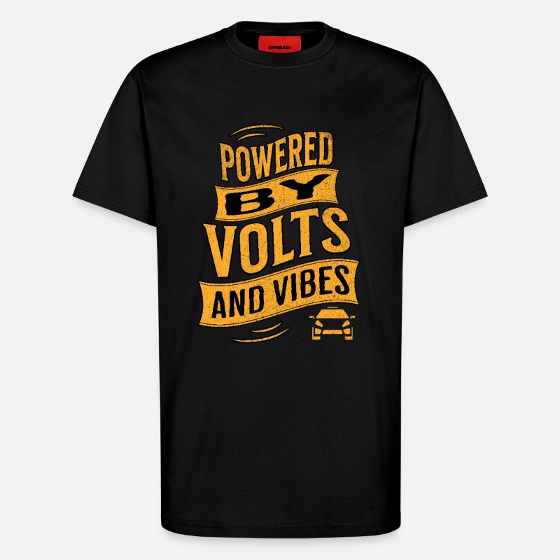 E-Auto Elektroauto - T-Shirt - made by SPREAD - SOLID BLACK