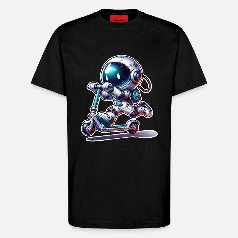 E-Scooter E-Roller Astronaut Scooter - T-Shirt - made by SPREAD - SOLID BLACK