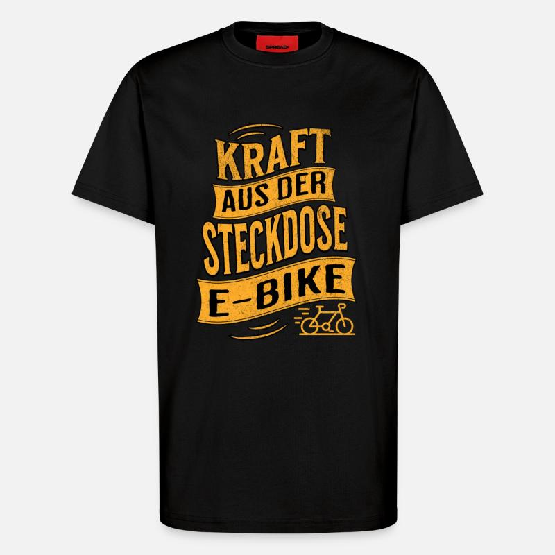 E-Bike E-Biker - T-Shirt - made by SPREAD - SOLID BLACK