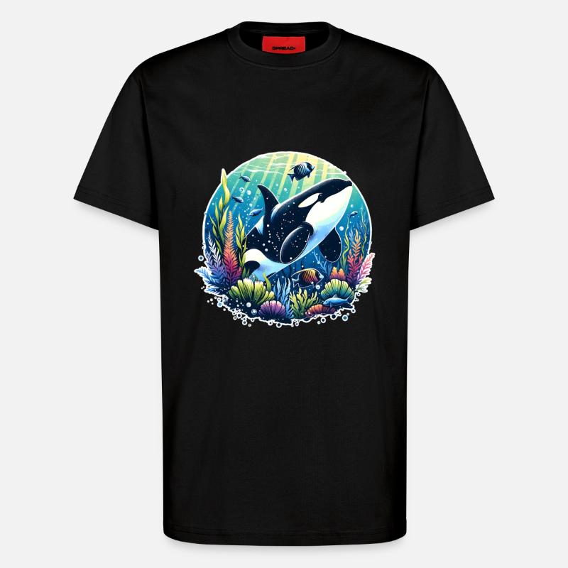 Orca Schwertwal - T-Shirt - made by SPREAD - SOLID BLACK