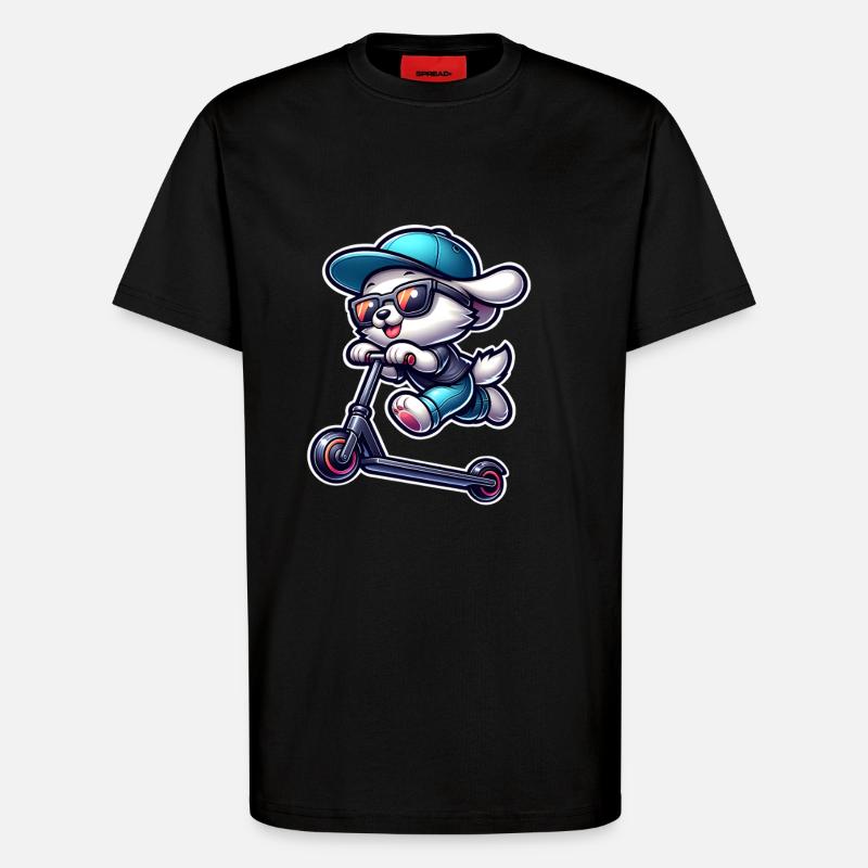 E-Scooter E-Scooter Scooter Dog - T-Shirt - made by SPREAD - SOLID BLACK