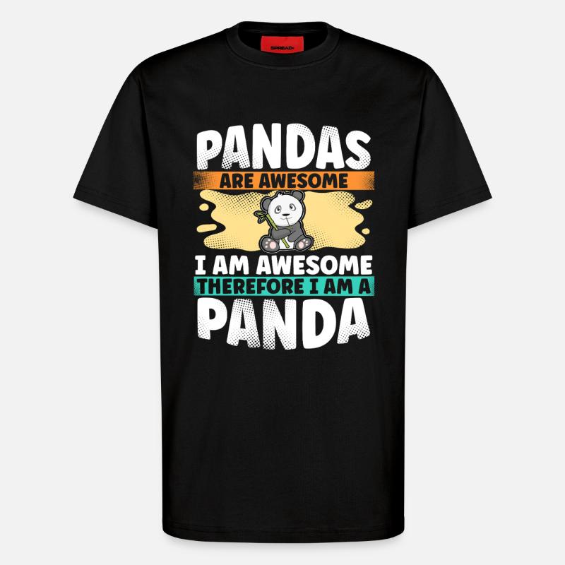 Panda - T-Shirt - made by SPREAD - SOLID BLACK