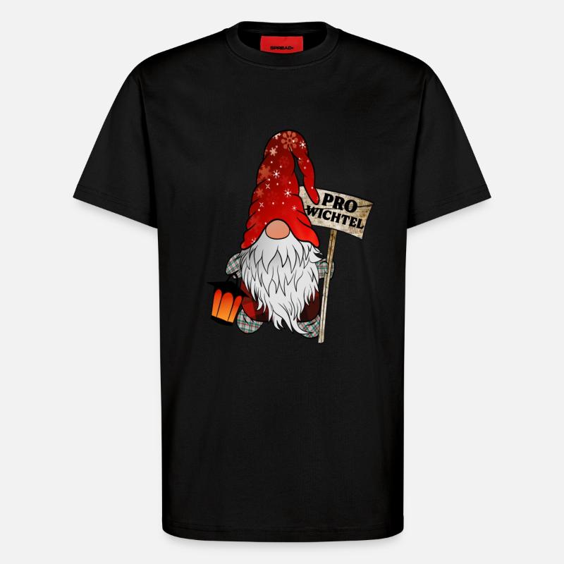 Pro Gnome – Gnome de Noël - T-shirt bio décontracté fabriqué en UE - SOLID BLACK